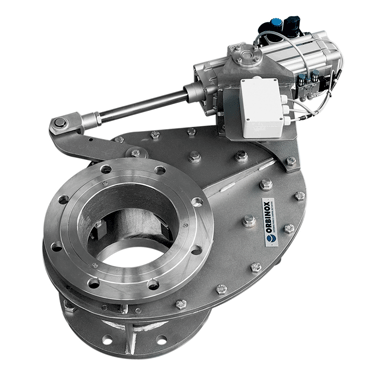 Schwenkschieber für abrasive Medien und Anwendungen in der Schüttguttechnik